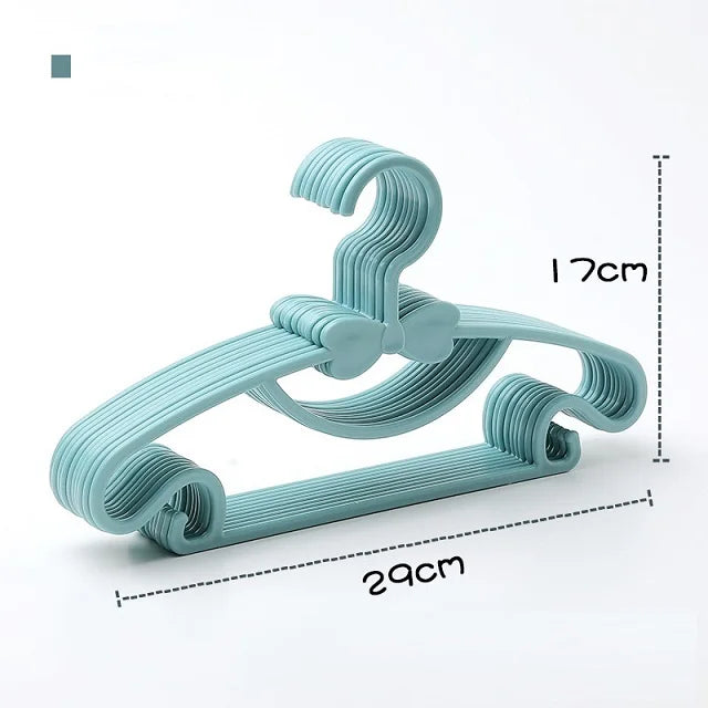 Set de Perchas de Plástico Portátiles Estilo Macaron para Ropa de Bebé - Organizador Infantil Antiviento