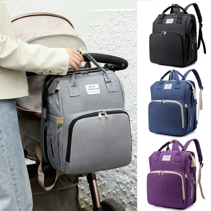 Mochila para bebe 3 en 1 con cuna portátil y gran capacidad de almacenaje