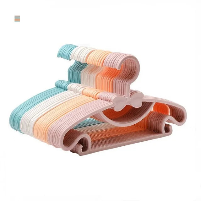 Set de Perchas de Plástico Portátiles Estilo Macaron para Ropa de Bebé - Organizador Infantil Antiviento