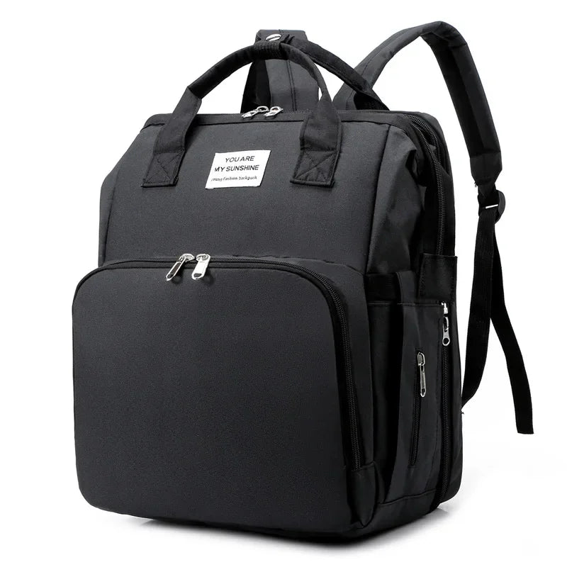 Mochila para bebe 3 en 1 con cuna portátil y gran capacidad de almacenaje