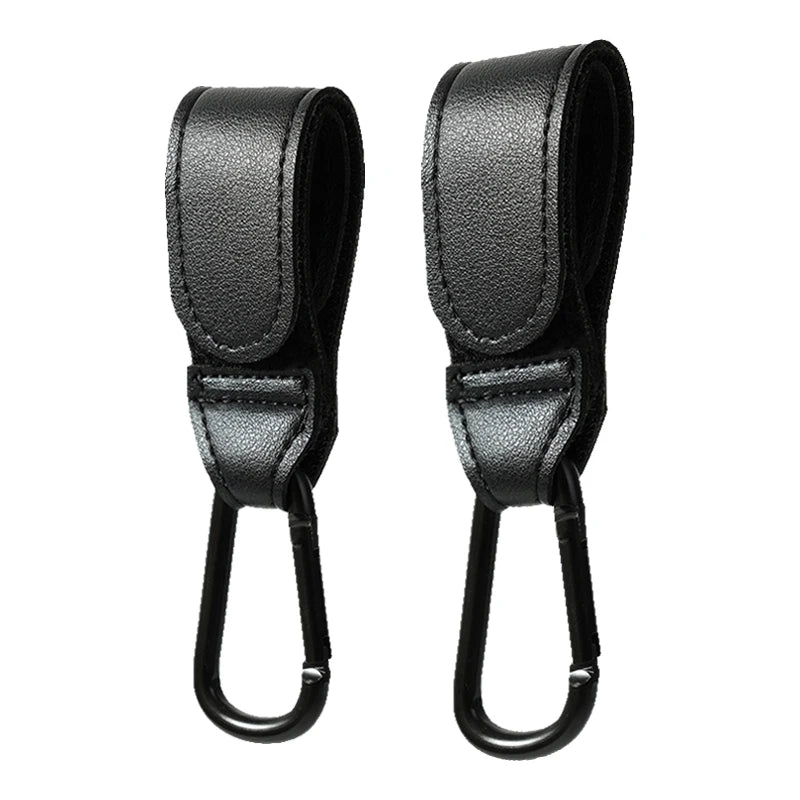 Ganchos Ajustables de Cuero Sintético para Carrito de Bebé (Pack Premium)