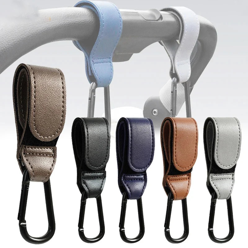 Ganchos Ajustables de Cuero Sintético para Carrito de Bebé (Pack Premium)