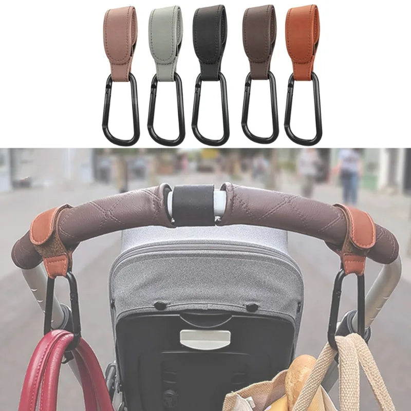 Ganchos Ajustables de Cuero Sintético para Carrito de Bebé (Pack Premium)